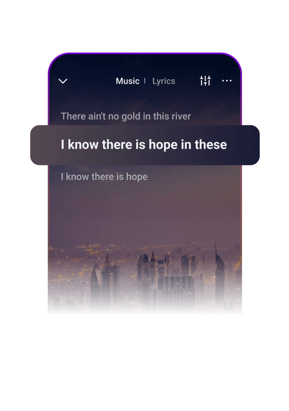 Sync lyrics with dynamic background