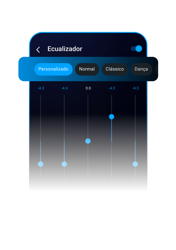 Equalizador de música de fácil utilização